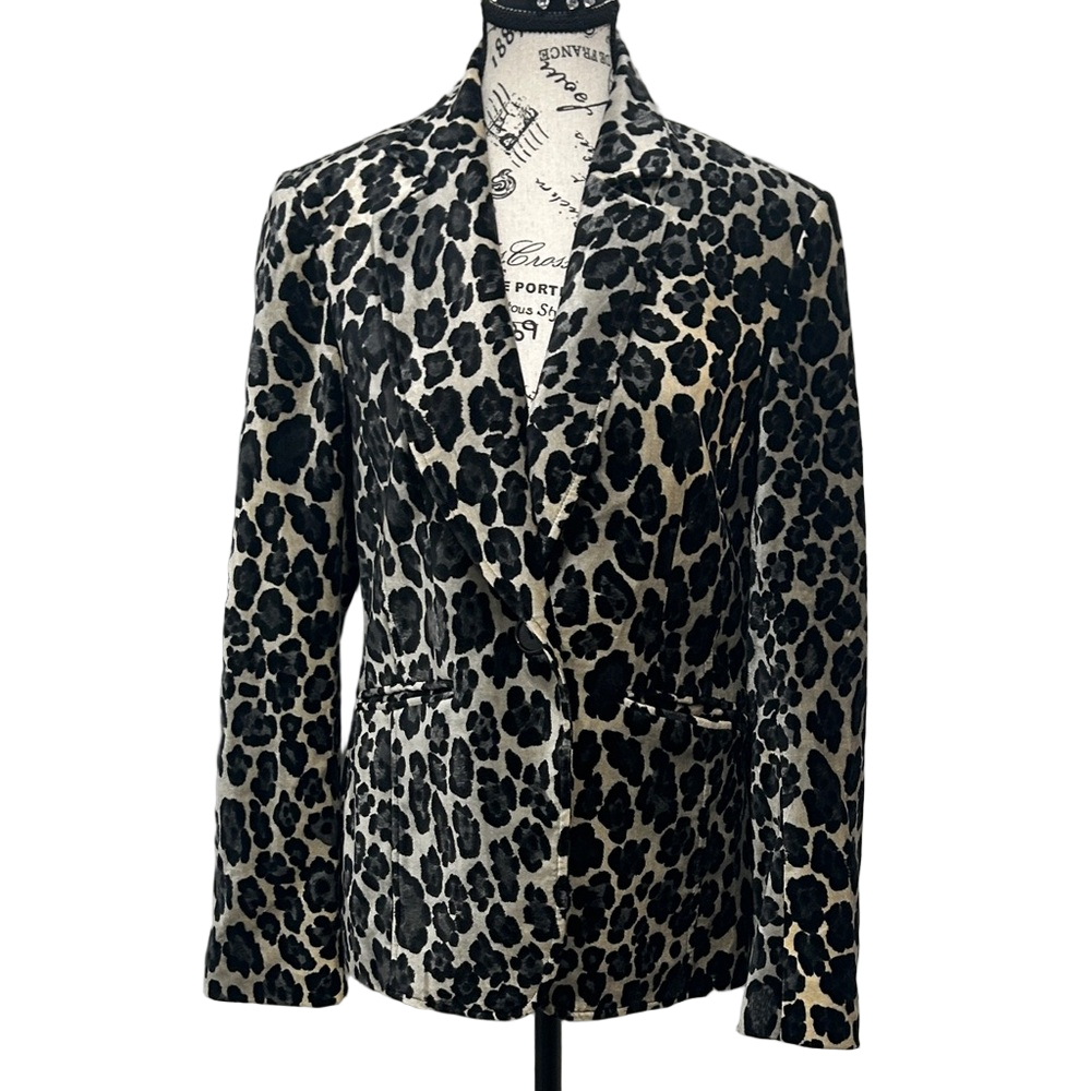 Donna Degnan Leopard Velveteen Blazer 6 - Animal Print Tailored